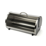 Load image into Gallery viewer, GEFU Rondo Bread Box/ Bread Bin Stainless Steel and Black Safety Glass
