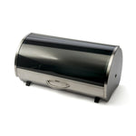 Load image into Gallery viewer, GEFU Rondo Bread Box/ Bread Bin Stainless Steel and Black Safety Glass
