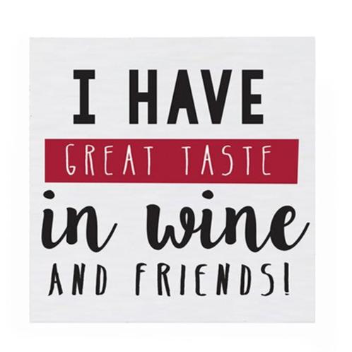 Harman Cocktail Napkins - Great Taste in Wine and Friends