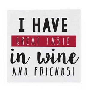 Harman Cocktail Napkins - Great Taste in Wine and Friends