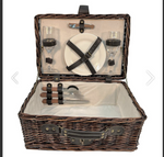 Load image into Gallery viewer, Posh Basket - Sonoma Wicker Picnic Basket fully loaded
