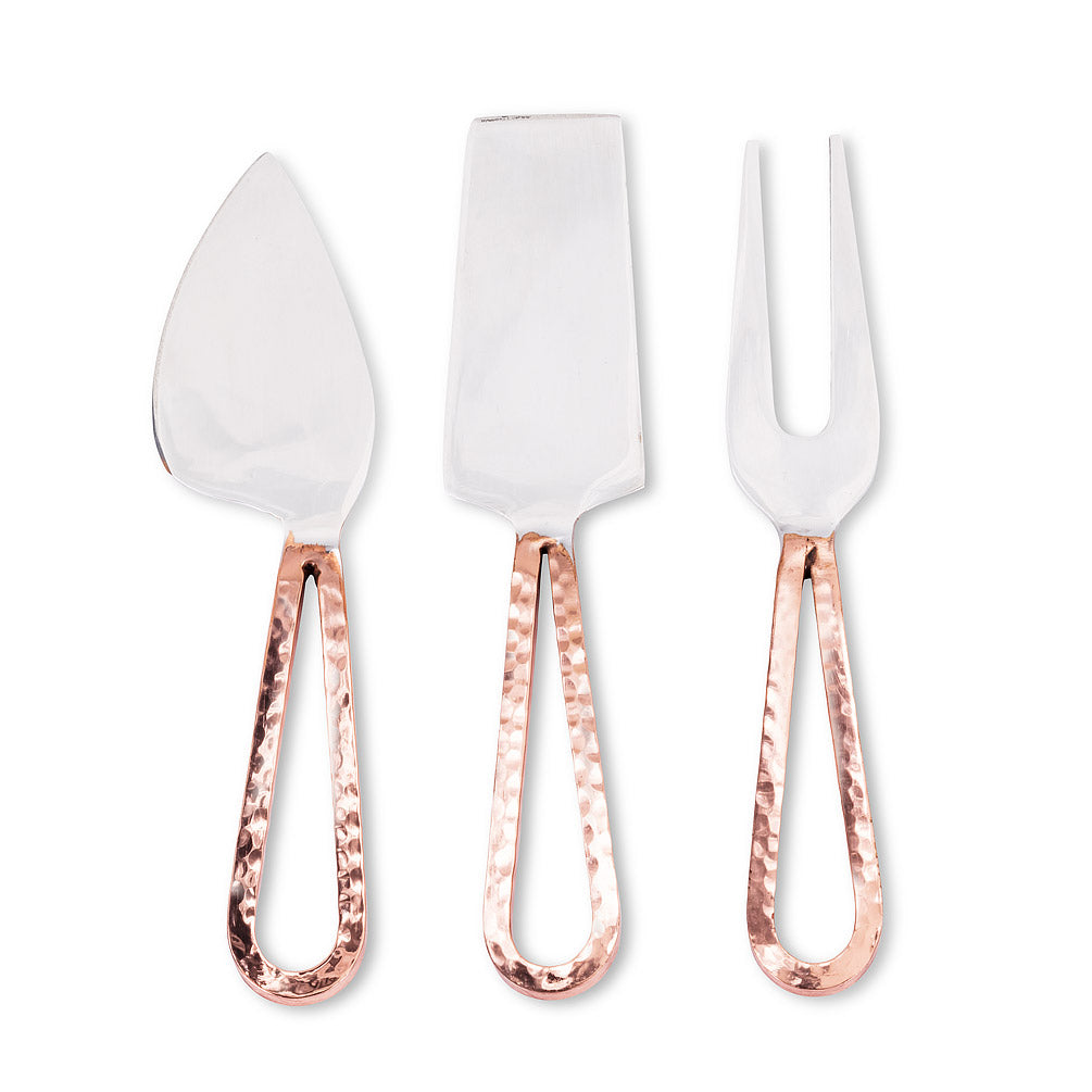 Abbott Copper Looped Cheese Knife Set 3