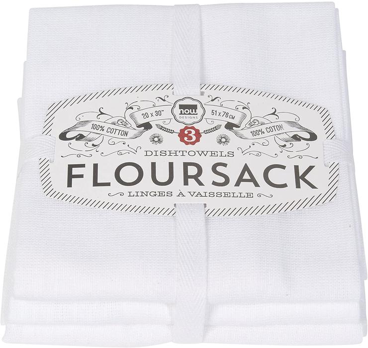 NOW Designs Dishtowels - Floursack White Set/3