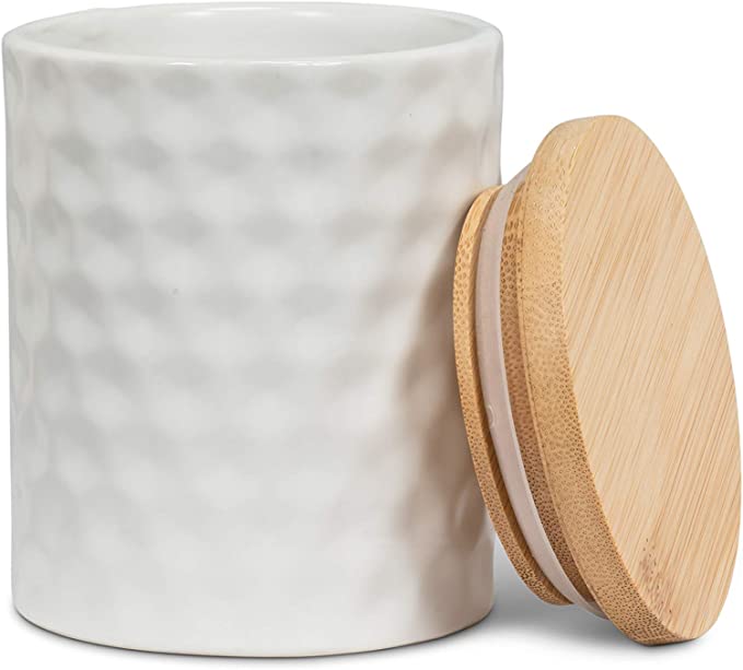 Abbott Canister - Hexagonal White Small