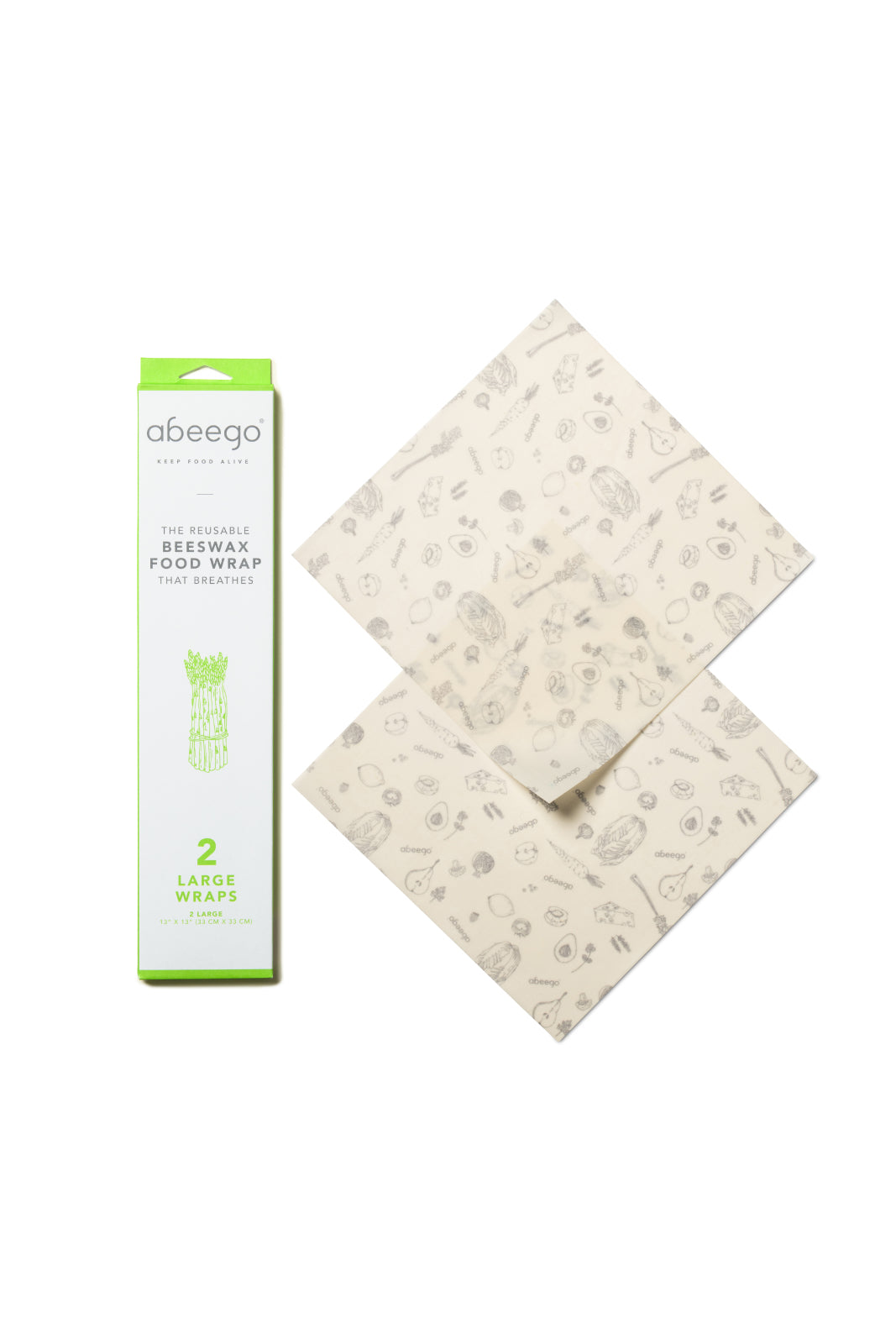 Abeego Beeswax Food Wrap - 2 Large