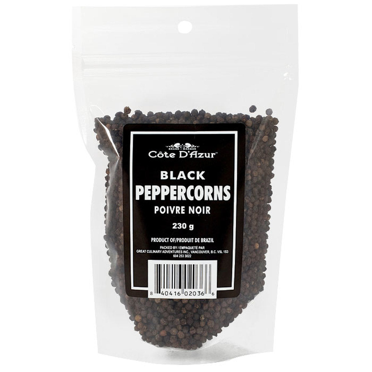 Cote D'Azur Black Peppercorn Zip 230g