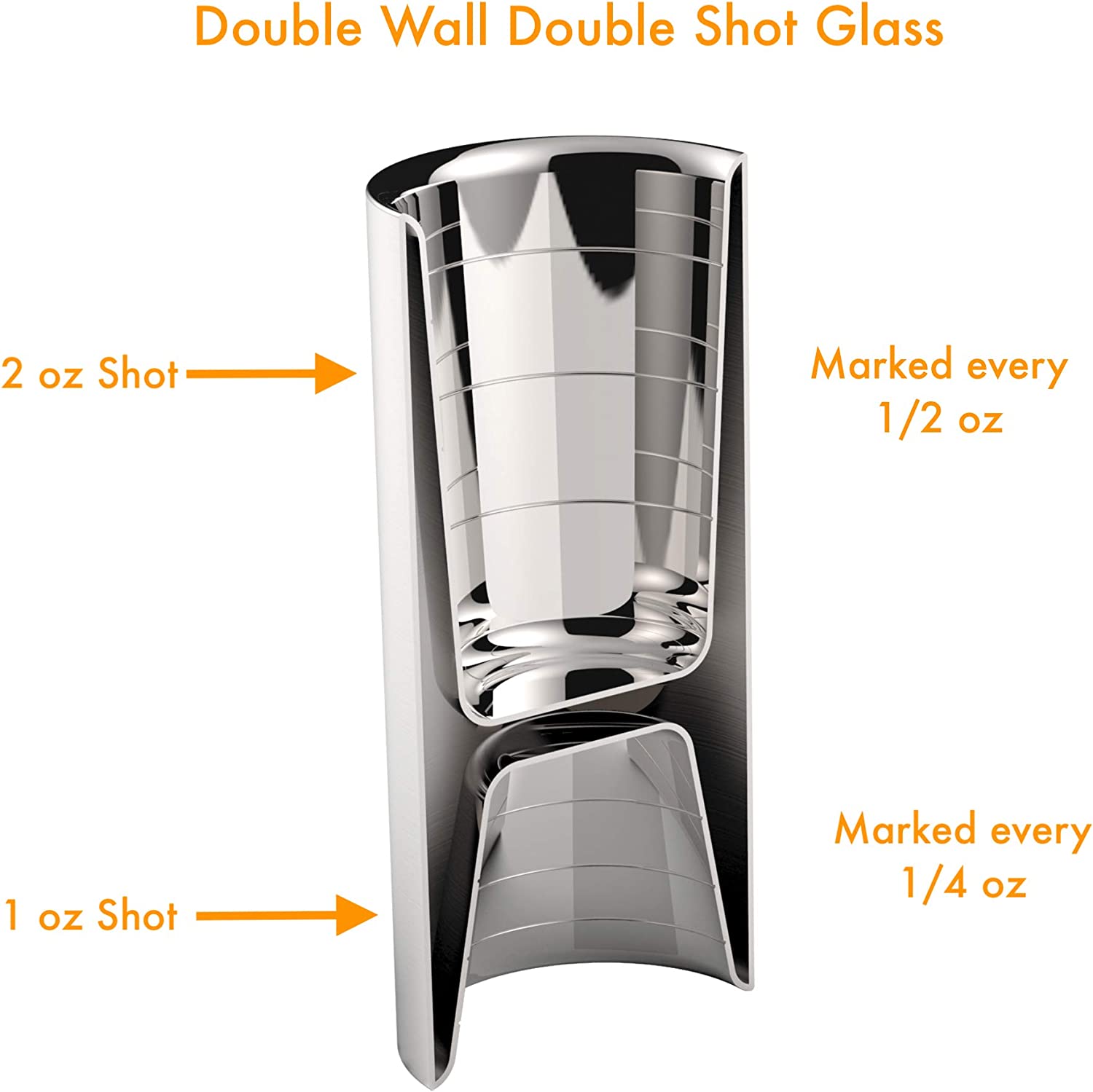 Outset Double Shot Glass Jigger