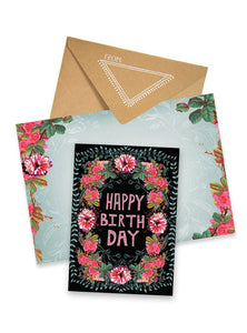 Papaya Card - Happy Birthday Floral