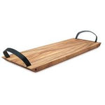 Load image into Gallery viewer, Ironwood Gourmet Wood Board w/Leather Handles
